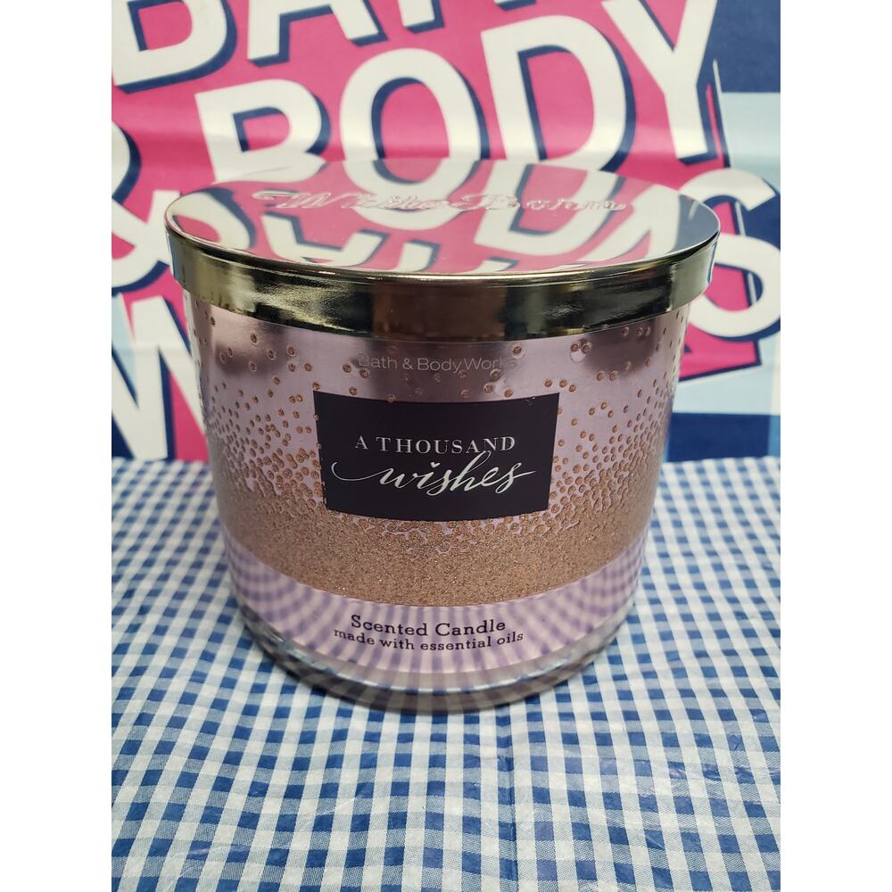 BBW Thousand Wishes Large 3 Wick Candle Home Fragrance Decor